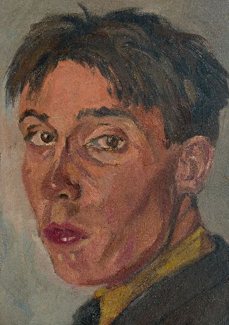 Dick Ket | Self-portrait, turned to the left, oil on board, 33.5 x 24.0 cm, painted ca. 1924