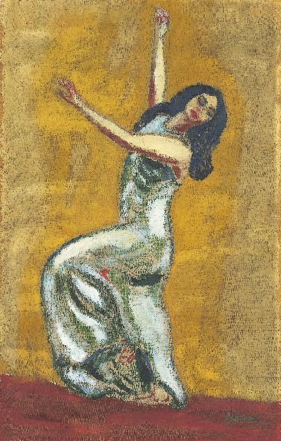 Verhoeven J.  | Dancer, oil on canvas 60.7 x 38.2 cm, signed l.r. and painted ca. 1910-1912
