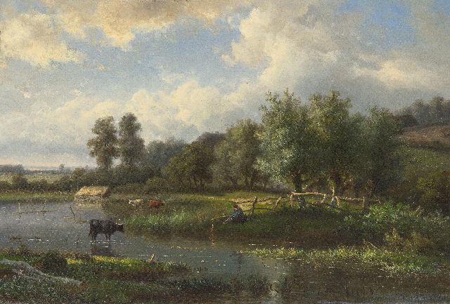 Claas Hendrik Meiners | In the floodplains near Oosterbeek, oil on canvas, 36.6 x 53.0 cm, signed l.r. and dated '86