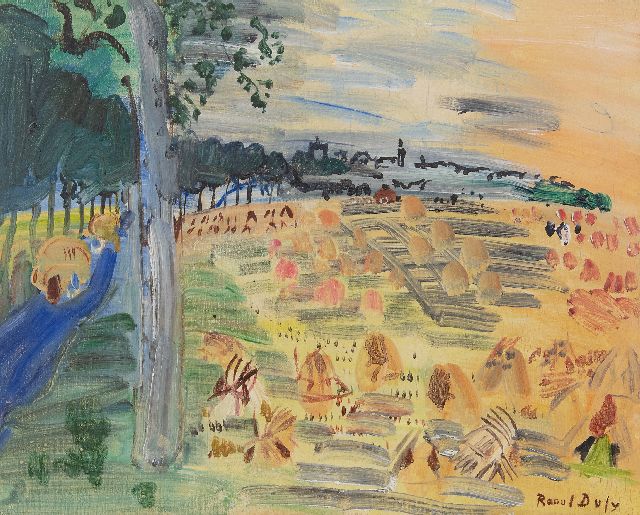 Raoul Dufy | Moisson de Langres (Harvest in Langres), oil on canvas, 33.0 x 41.0 cm, signed l.r. and dated  'Langres' 1935