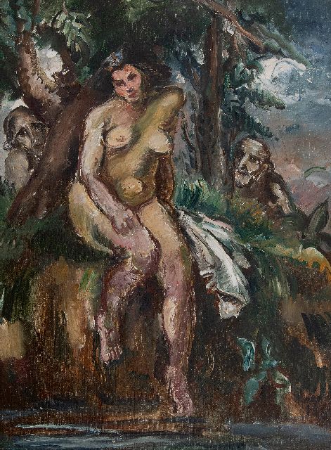 Friesz (toegeschreven aan) Achille Emile Othon  | Suzanna and the elders, oil on canvas 42.5 x 33.0 cm