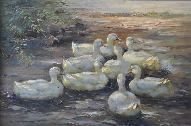 Gerard P.R.  | Floating ducks, oil on canvas 40.3 x 60.0 cm, signed l.l.