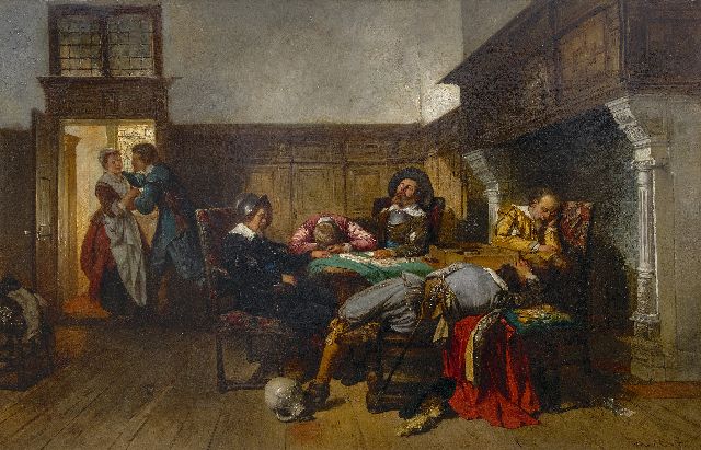 Herman ten Kate | Love is awake whilst others are sleeping, oil on canvas, 76.2 x 115.4 cm, signed l.r.