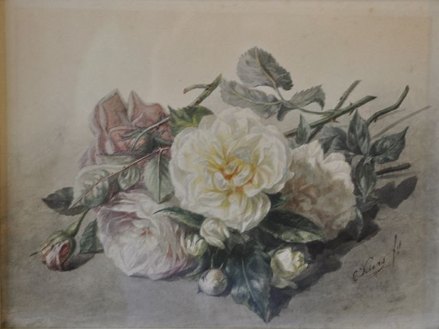 Catharina Kiers | Roses, watercolour on paper, 24.0 x 31.5 cm, signed l.r.