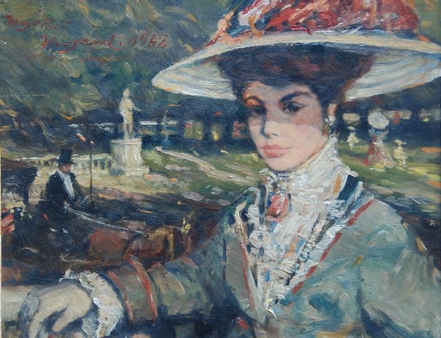 Rolf Dieter Meyer-Wiegand | In the Jardin du Luxembourg, oil on panel, 24.1 x 30.0 cm, signed l.l. and dated 1962