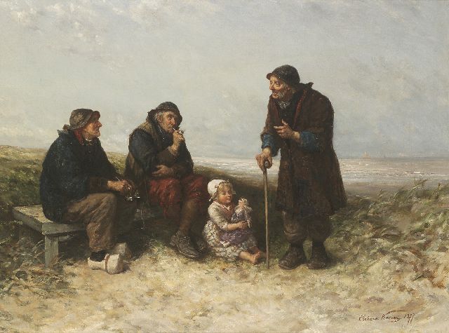 Verveer E.L.  | A good advice, oil on canvas 68.9 x 91.7 cm, signed l.r. and dated 1877