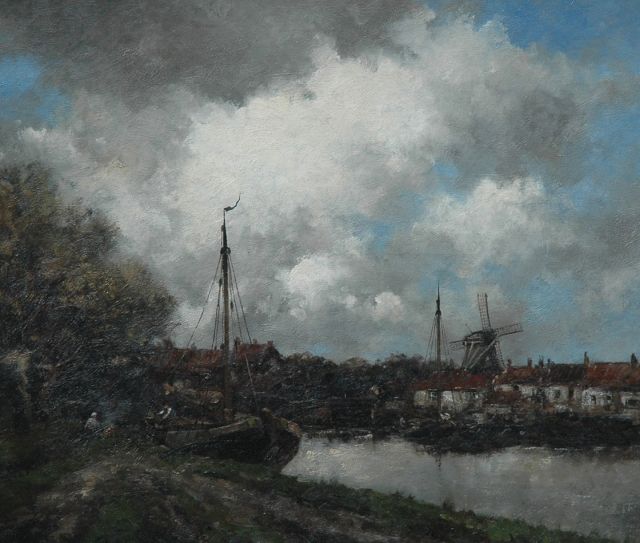 Koekkoek jr. H.  | Along the Vecht, oil on canvas 75.0 x 86.0 cm, signed l.l. with pseudonym 'Jan van Couver'