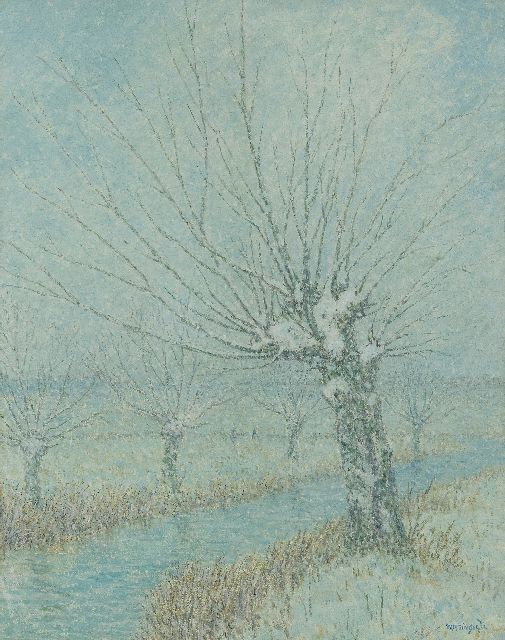 Singer W.H.  | The First Snow, Holland, oil on board 50.5 x 40.0 cm, signed l.r. and dated on the reverse 1933