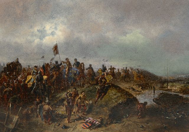 Pierre Jean Fardon | After the battle, oil on panel, 26.0 x 36.2 cm, signed l.r.