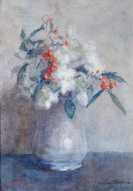 Bogman H.C.C.  | Flowering branches in a vase, watercolour on paper 49.3 x 34.6 cm, signed l.r.