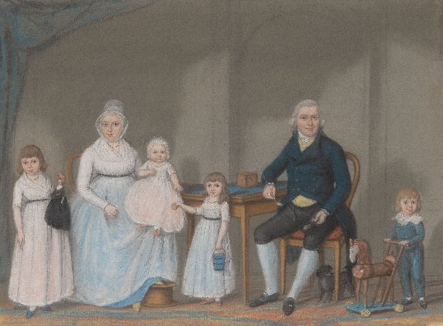 Jelgerhuis J.  | Family portrait, pastel on paper 42.0 x 57.1 cm, signed l.l. and dated 5/11 1798