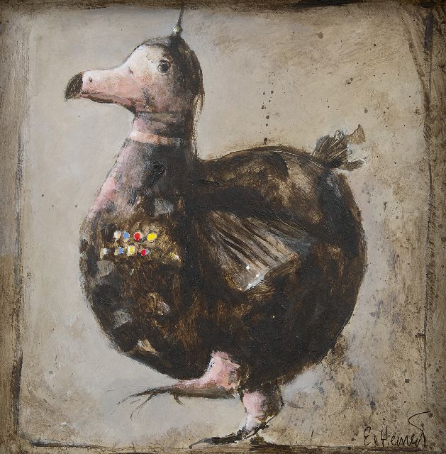 Hemert E. van | German DODO, acrylic on board 29.2 x 29.1 cm, signed l.r.