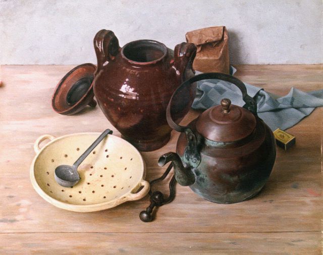 Jan van Tongeren | A still life with pots, oil on canvas, 64.8 x 80.2 cm, signed u.l. and dated '41