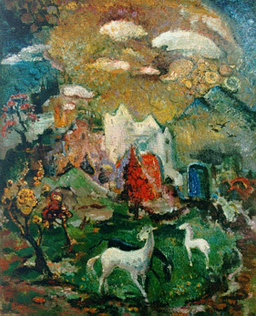 Gorter H.P.  | Horses in a landscape, oil on canvas 79.5 x 64.2 cm, signed l.l.