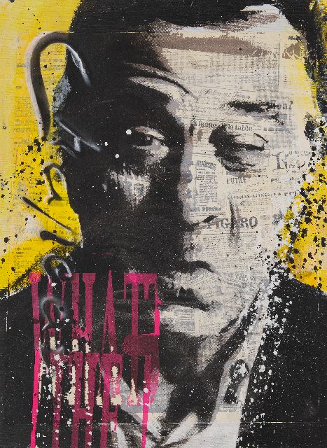 Chapeau R.  | Robert de Niro, mixed media on canvas 75.1 x 55.3 cm, signed c.l.