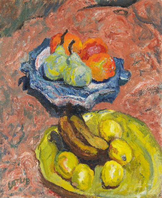 Henryk Gotlib | Fruit in two bowls, oil on canvas, 76.3 x 63.7 cm, signed l.l. and painted ca. 1962