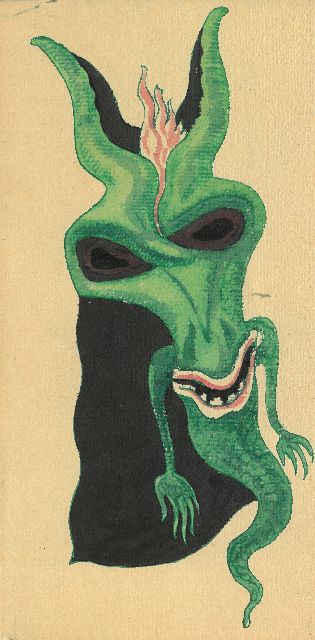 Gabriel van Schnell | Figure Grotesque I, ink and watercolour on paper, 23.2 x 11.3 cm, without frame