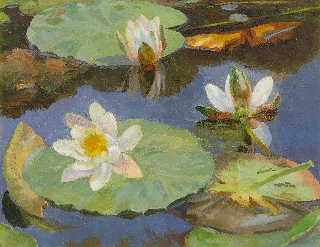 Dirk Smorenberg | Waterlilies, oil on canvas, 41.2 x 53.3 cm, signed l.r.