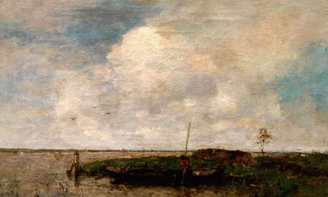 Stutterheim L.P.  | A farmer in a polder landscape, oil on canvas 50.2 x 75.3 cm, signed l.l.