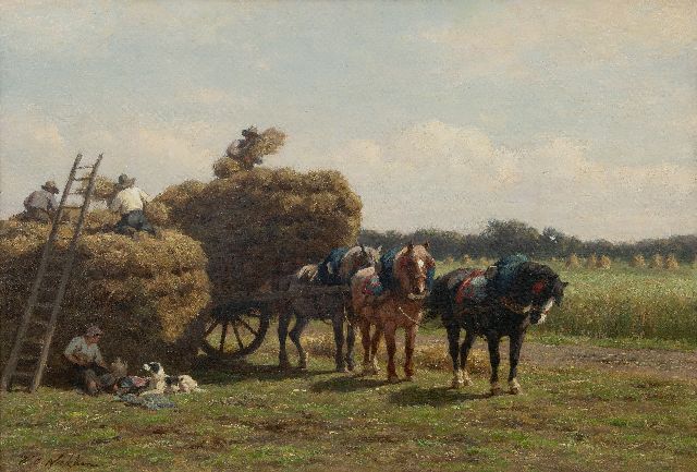 Willem Carel Nakken | Haytime, oil on canvas, 52.1 x 76.6 cm, signed l.l.