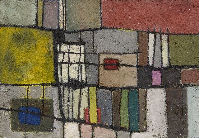 Will Leewens | Stray blocks, oil on board, 46.8 x 67.3 cm, signed l.r. and dated '57