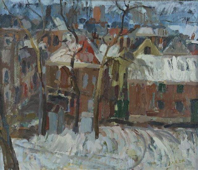 Jan van der Zee | A view of snowy Groningen, oil on canvas, 59.8 x 70.1 cm, signed l.r.