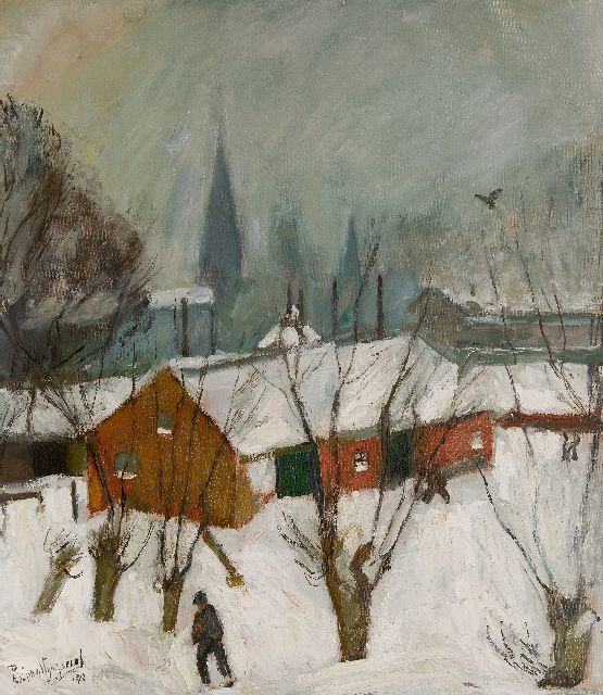 Piet van Wijngaerdt | Winter in Abcoude,February 1942 (Homage to Pieter Breughel), oil on canvas, 78.3 x 68.8 cm, signed l.l. and dated '42