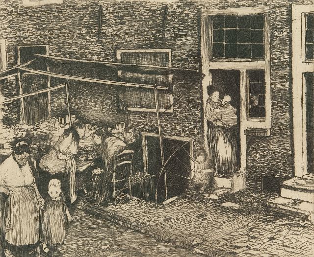 Hem P. van der | Alley in Amsterdam, etching 14.3 x 17.3 cm, signed l.r. and dated '30 jan. 1911'