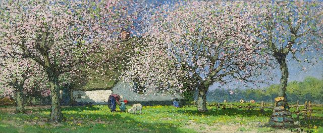 Kuijpers C.  | Springtime, oil on canvas 41.3 x 96.3 cm, signed l.r.