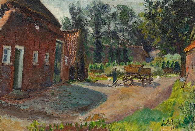 Altink J.  | Farmyard with cart, oil on canvas 44.4 x 66.1 cm, signed l.r. and dated '39