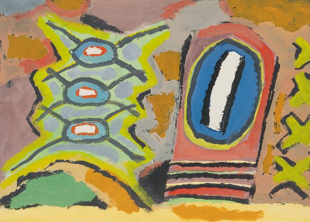 Piet Ouborg | Untitled, gouache and collage op paper, 36.2 x 50.7 cm, executed ca. 1946-1948