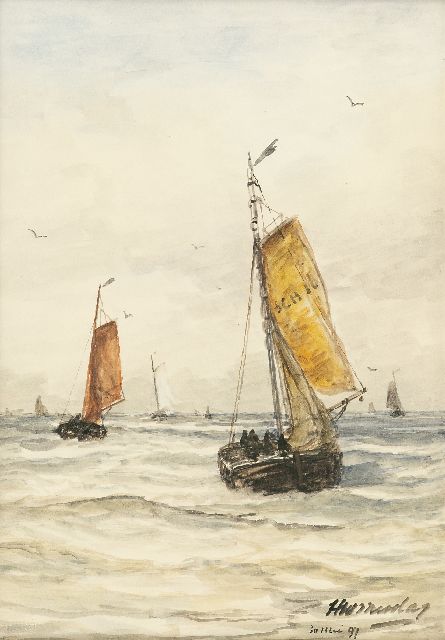 Hendrik Willem Mesdag | After the storm at Scheveningen, watercolour and gouache on paper, 36.6 x 26.7 cm, signed l.r. and dated 30 Mei 97