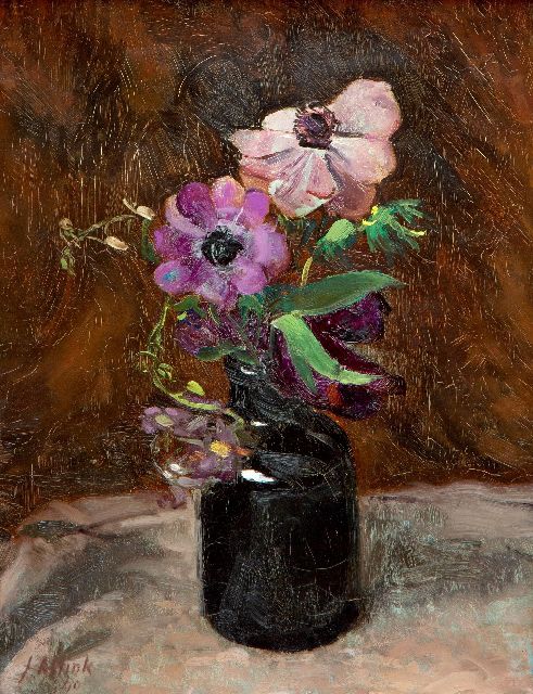 Jan Altink | Anemones, oil on canvas, 40.0 x 30.4 cm, signed l.l. and dated '40