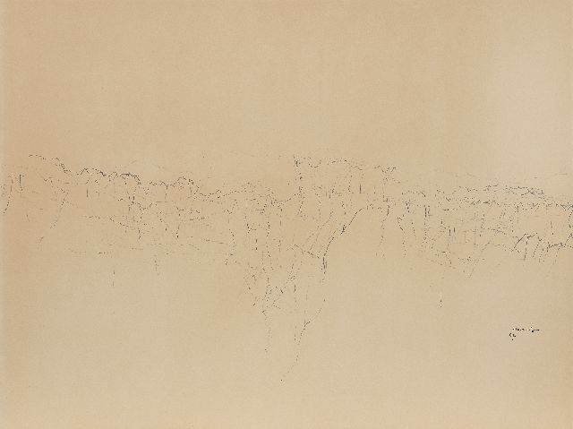 Armando | Landschap, pencil on paper, 74.0 x 99.0 cm, signed l.r. and dated 1967