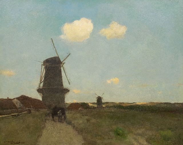 Jan Hendrik Weissenbruch | Landscape with windmills, oil on canvas, 103.0 x 128.8 cm, signed l.l. and dated 1902