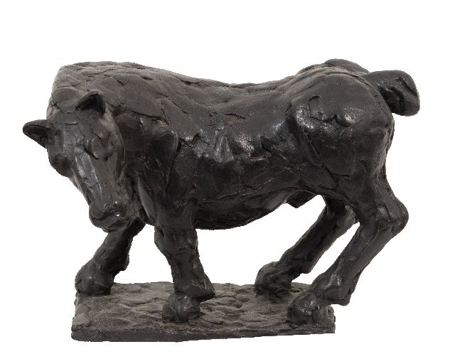 Meer P. van der | Horse, bronze 20.0 x 25.5 cm, signed with initials on the base
