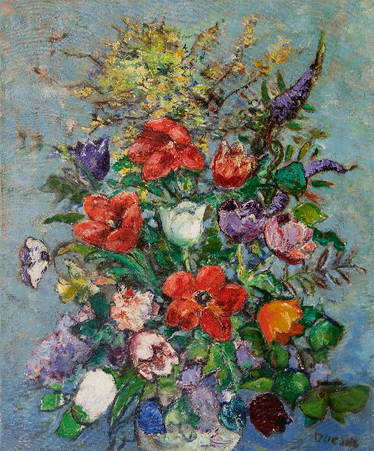 Doeser J.J.  | Summer flowers, oil on canvas 94.8 x 78.0 cm, signed l.r.