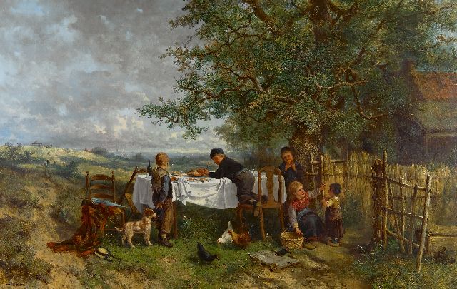 Kate J.M.H. ten | The little marauders, oil on canvas 65.0 x 101.5 cm, signed l.l.