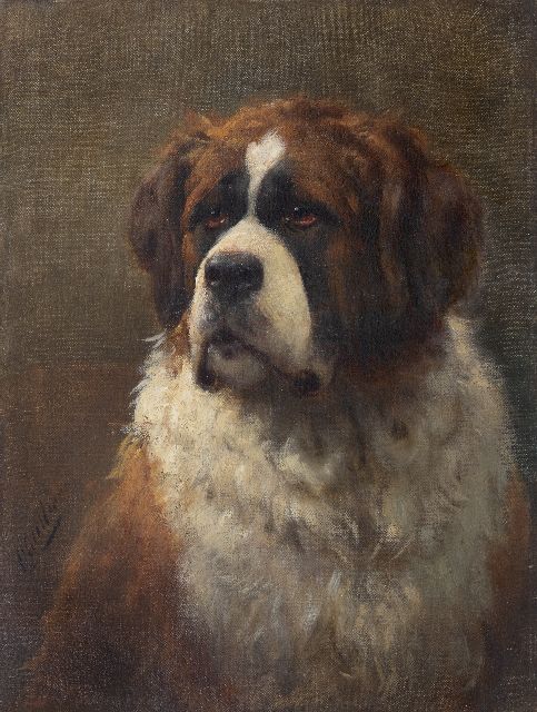 Otto Eerelman | Portrait of a Saint-Bernard, oil on canvas, 60.4 x 46.0 cm, signed l.l.
