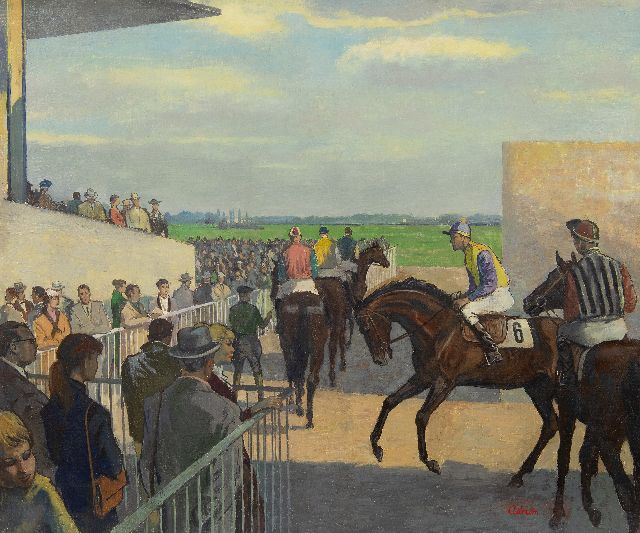 Lucien Andrion | Horse race in Deauville, oil on canvas, 50.4 x 60.7 cm, signed l.r.