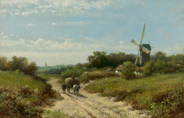 Lodewijk Johannes Kleijn | Farmers on the way home, oil on panel, 21.0 x 30.5 cm, signed l.r.