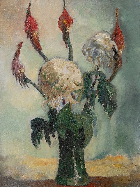 Germ de Jong | Chrysanthemums, oil on canvas, 80.4 x 60.4 cm, signed l.r. and dated 1917