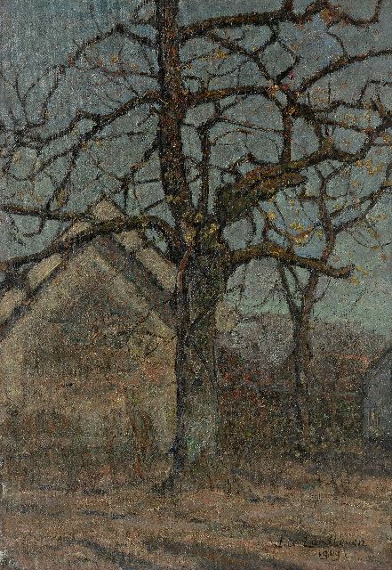 Jan Adam Zandleven | Tree, oil on canvas laid down on board, 50.5 x 35.5 cm, signed l.r. and dated 1909