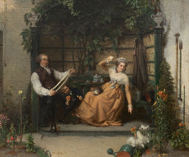 David Bles | The Spitz Dog, oil on panel, 37.0 x 43.9 cm, signed l.l. and dated '55