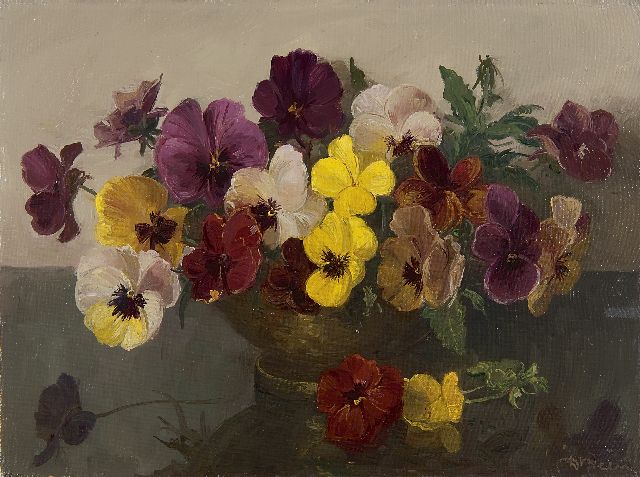 Daniël Been | Violets, oil on canvas, 30.5 x 40.5 cm, signed l.r.