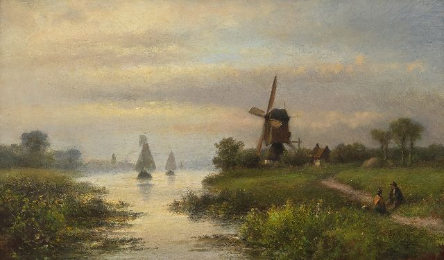 Kleijn L.J.  | Mill by the water, oil on panel 20.5 x 33.3 cm, signed l.r.