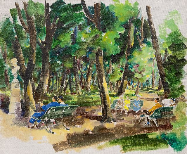 Dirk Kruizinga | A summer day in the parc, oil on canvas, 50.3 x 60.3 cm