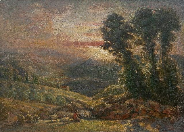 Velde H. van de | Arcadian landscape, oil on canvas 51.5 x 70.8 cm, signed l.r. and on the stretcher and without frame
