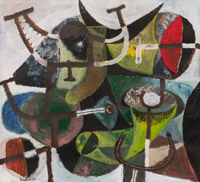 Lucebert | Untitled, gouache on paper, 42.7 x 47.1 cm, signed l.l. and dated '54