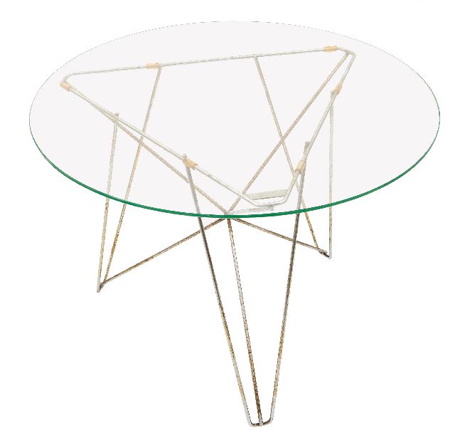 Constant | 'IJhorst' table, 1954, metal and glass, 65.0 cm, signed on the frame and dated 1953